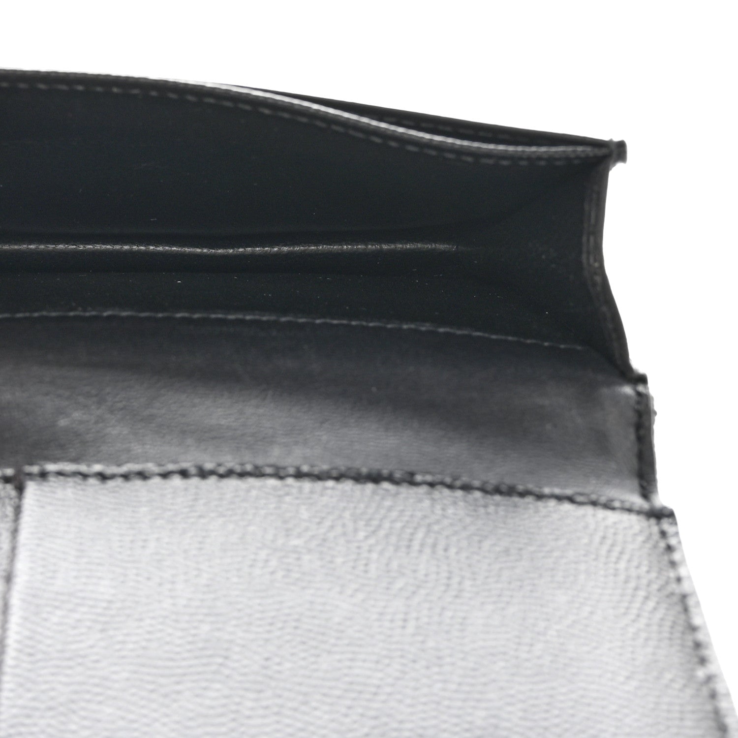 Saint Laurent Grain De Poudre Matelasse Chevron Monogram Flap Card Case Black 6 of 12