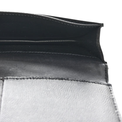 Saint Laurent Grain De Poudre Matelasse Chevron Monogram Flap Card Case Black 6 of 12