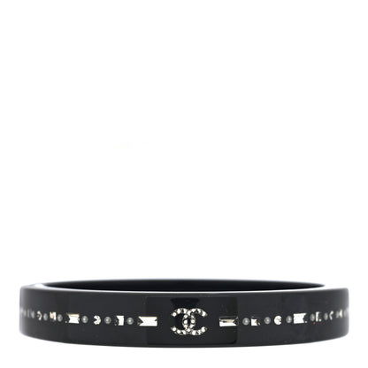 Chanel Resin Crystal CC Bangle Black 1 of 4