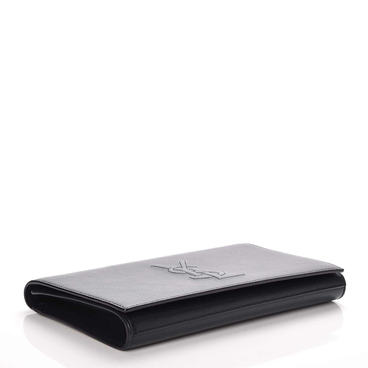 Saint Laurent Calfskin Monogram Large Belle De Jour Clutch Navy 4 of 7