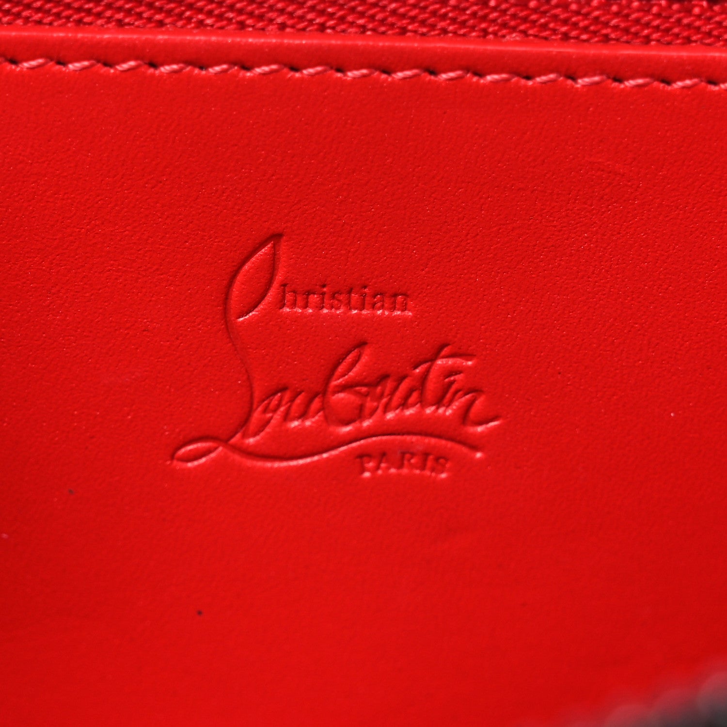 Christian Louboutin Calfskin Panettone Spiked Zip Around Wallet Black 6 of 8