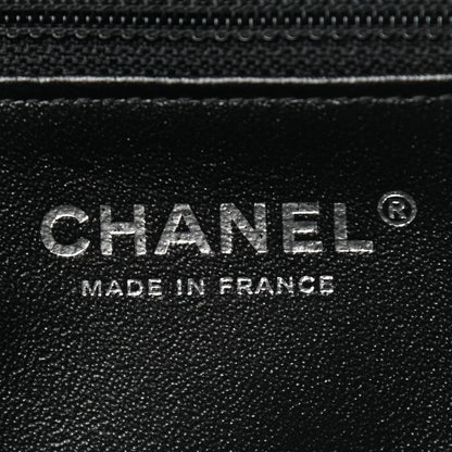 Chanel Metallic Crumpled Patent Calfskin Chevron Quilted Flap Clutch Black 6 of 7