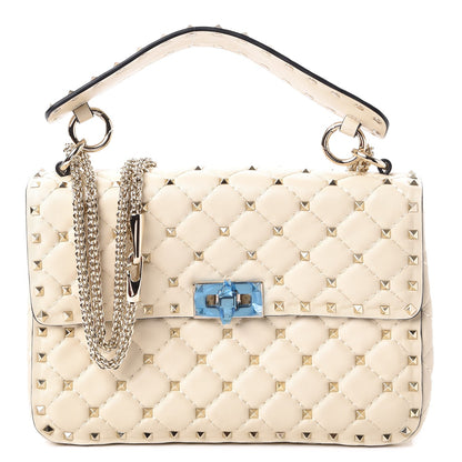 Valentino Garavani Nappa Medium Rockstud Spike Shoulder Bag Light Ivory 1 of 7