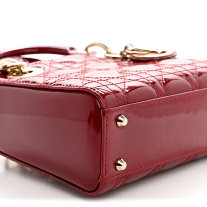 Christian Dior Patent Cannage Mini Lady Dior Red 8 of 10