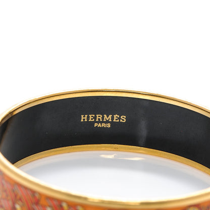 Hermes Enamel Printed Wide Rencontre Oceane Bracelet 62 4 of 5