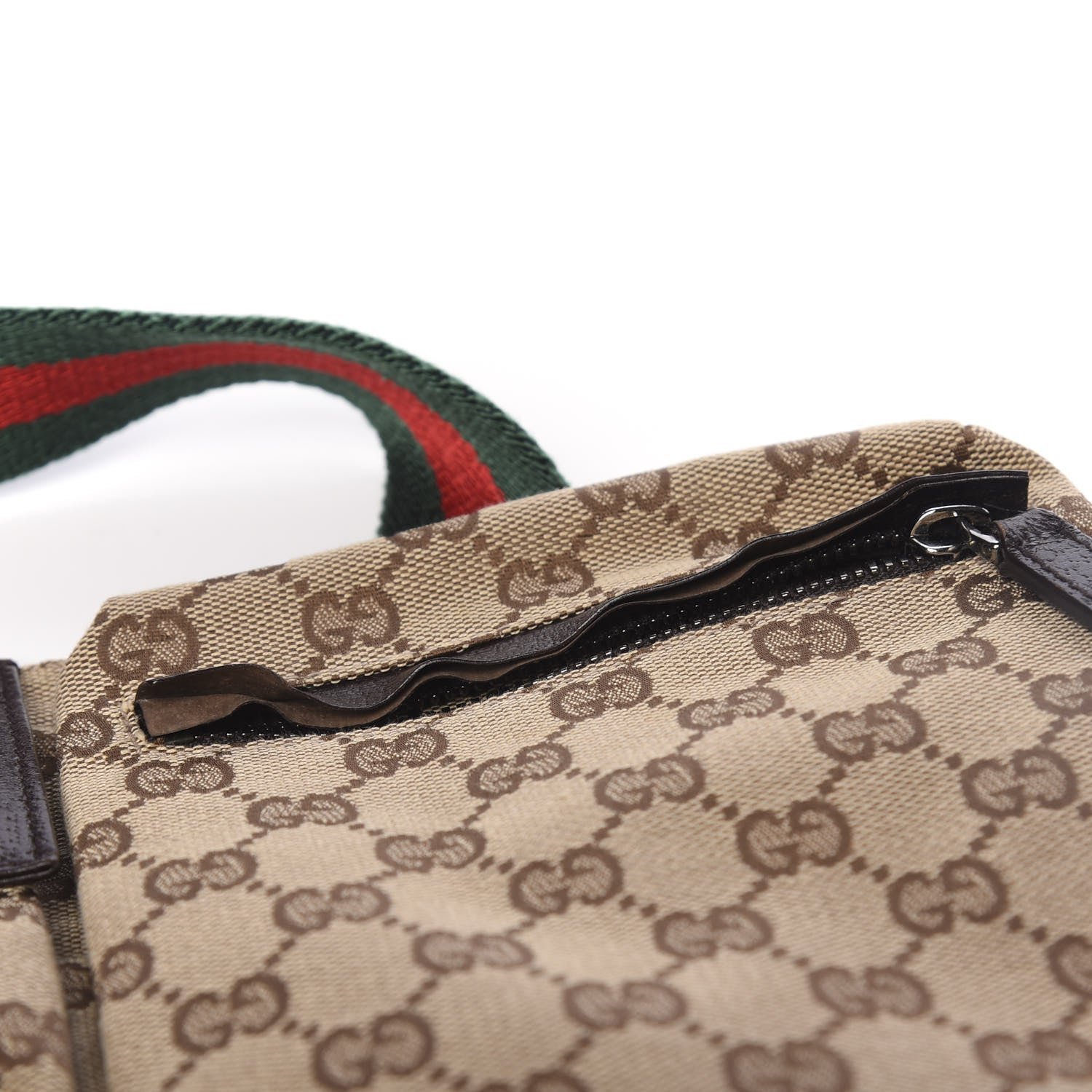 Gucci GG Monogram Double Pocket Belt Bag Dark Brown 8 of 11