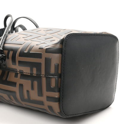 Fendi Vitello Liberty F is Fendi Bi-Color FF 1974 Embossed Mini Mon Tresor Bucket Bag Maya Black 9 of 10