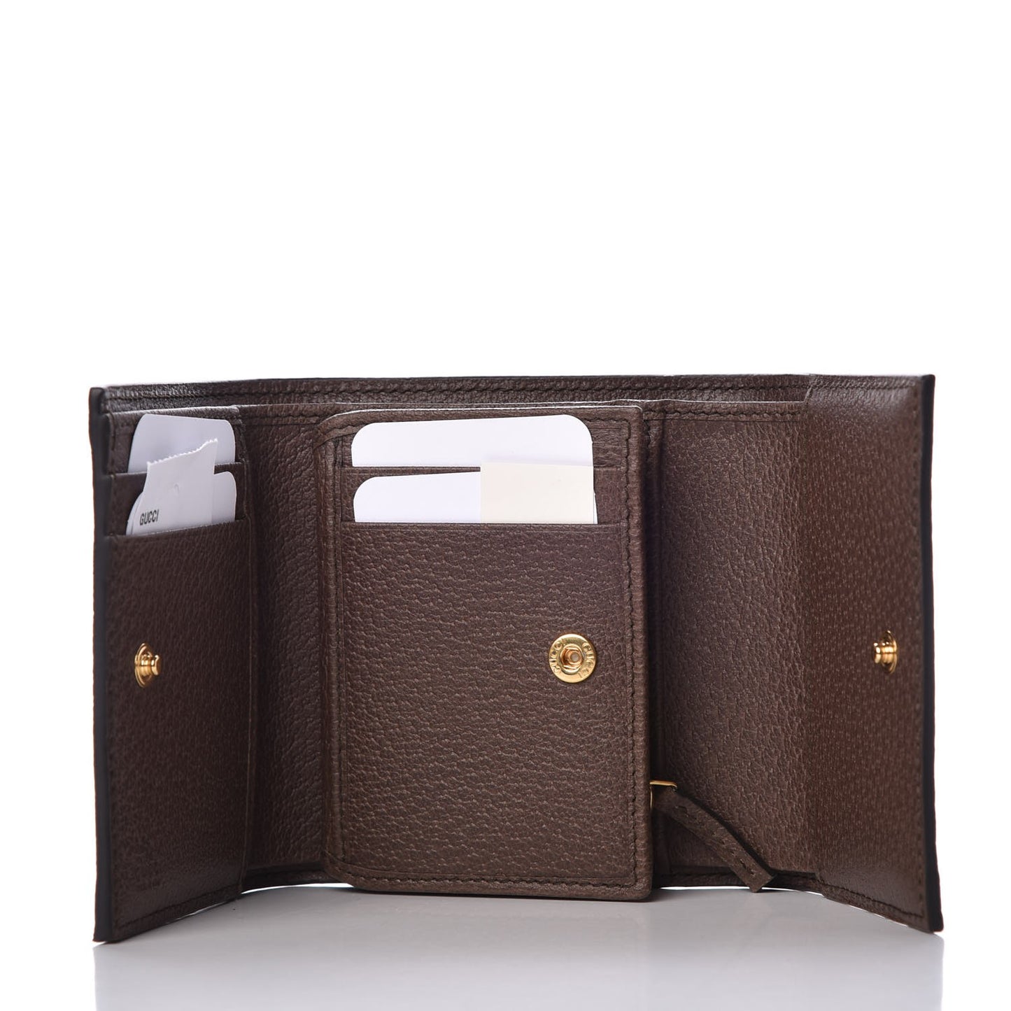 GG Supreme Monogram Web Ophidia French Flap Wallet Beige New Acero