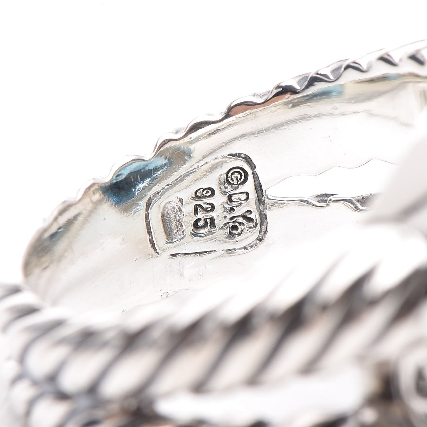 Sterling Silver Diamond Blue Topaz 16mm Albion Ring 54 7