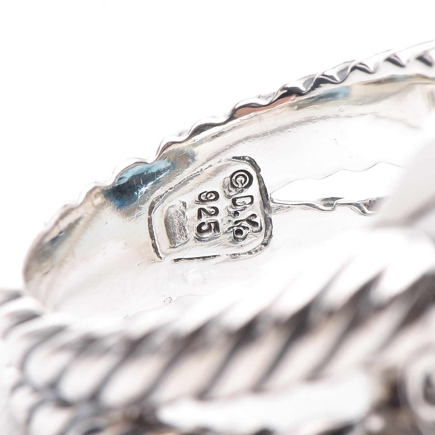 David Yurman Sterling Silver Diamond Blue Topaz 16mm Albion Ring 54 7 5 of 6
