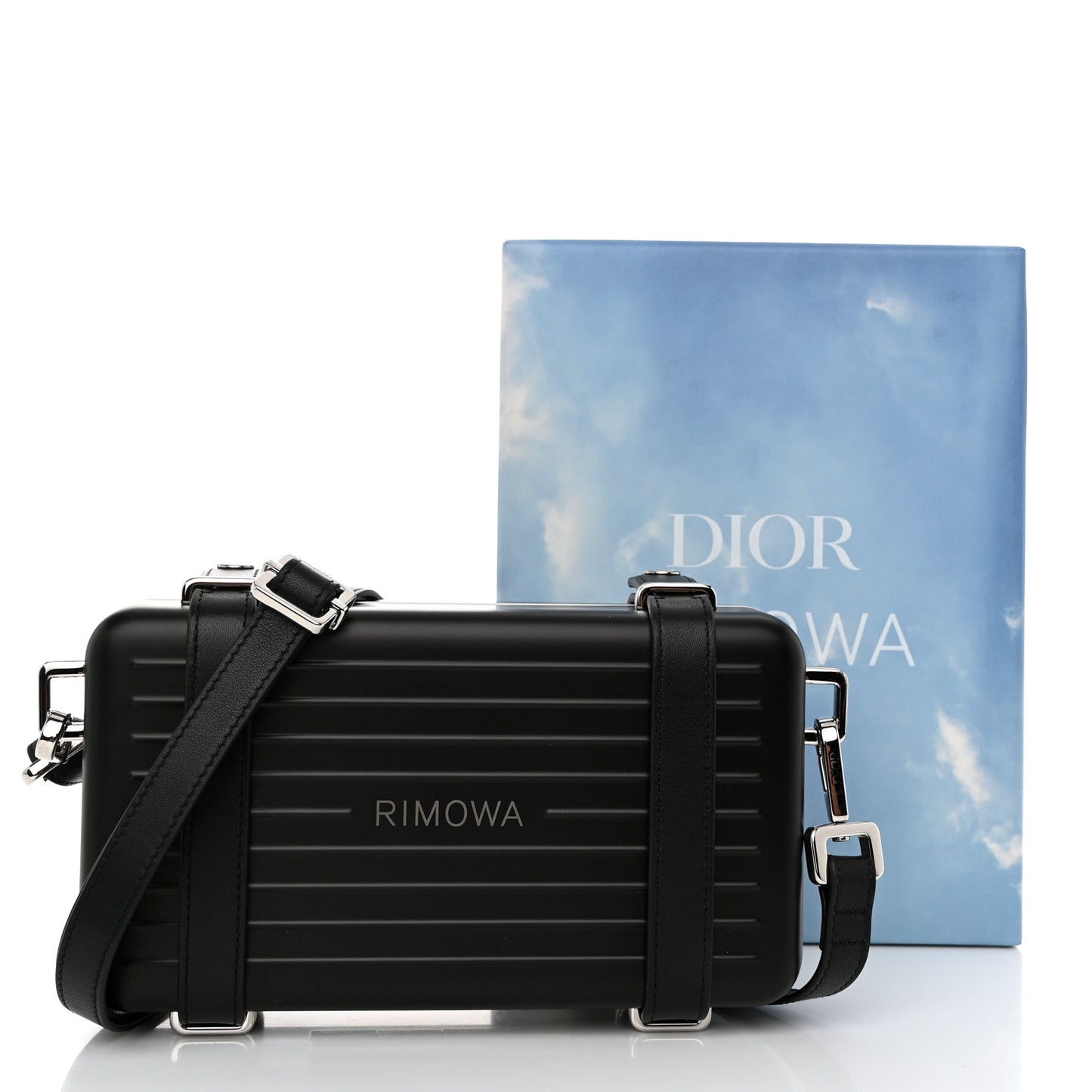 X RIMOWA Aluminum Personal Clutch On Strap Black