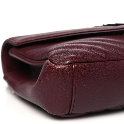 Saint Laurent Sheepskin Matelasse Chevron Monogram Medium College Bag Rouge Legion 9 of 13