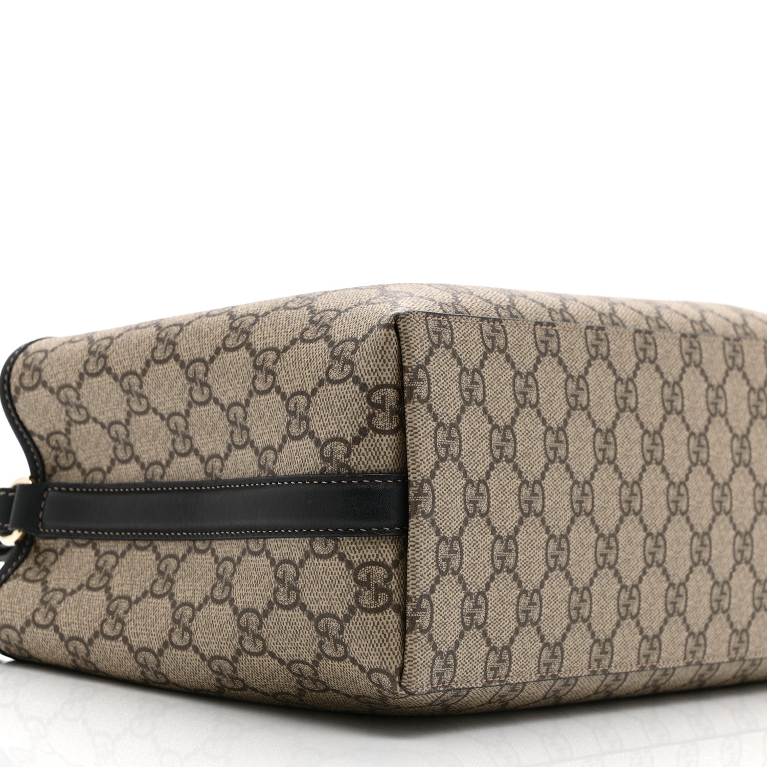Gucci GG Supreme Monogram Emblem Medium Tote Bag Beige Black 10 of 11