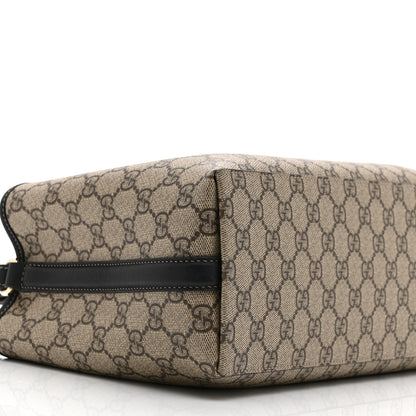 Gucci GG Supreme Monogram Emblem Medium Tote Bag Beige Black 10 of 11