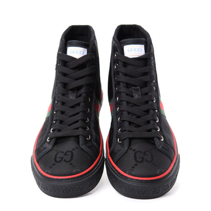 Gucci Econyl Nylon Web Monogram Off The Grid Mens 1977 Tennis High Top Sneakers 9 Black 5 of 10