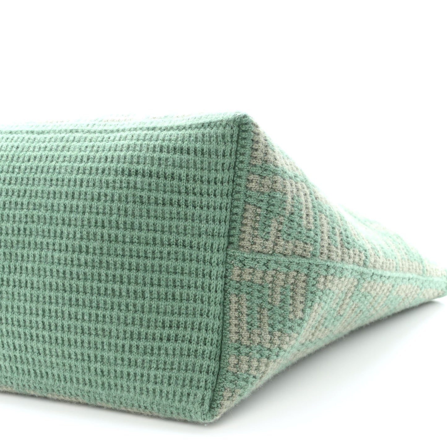 Cashmere Knit FF Large Shopper Tote Verde Islanda