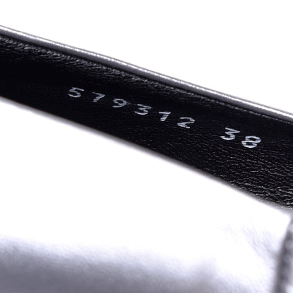 Balenciaga Metallic Calfskin BB Knife Pointy Toe Ballerina Flats 38 Silver Hardware 8 of 10