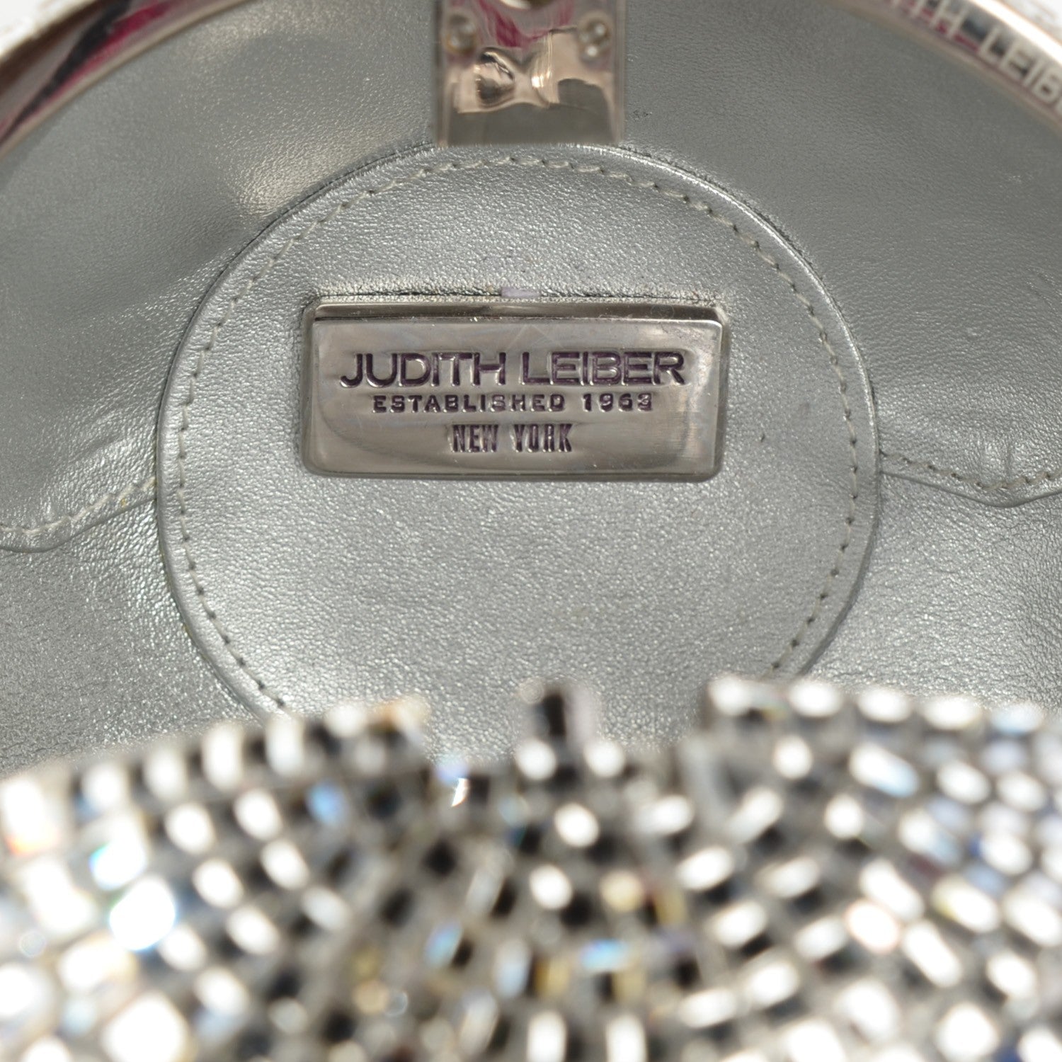 Judith Leiber Swarovski Crystal Disco Ball Minaudiere Clutch Silver 6 of 6