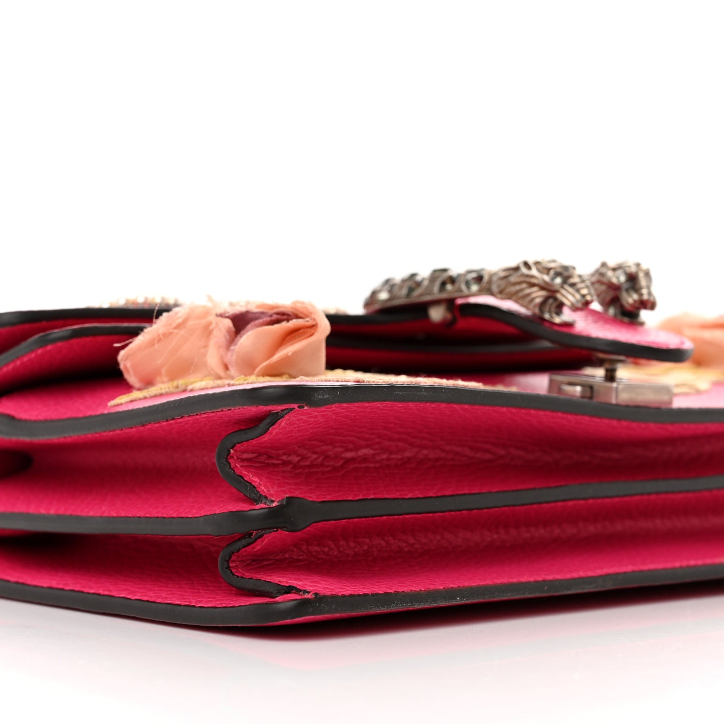 Pebbled Calfskin Embellished Guccify Small Dionysus Shoulder Bag Rosa
