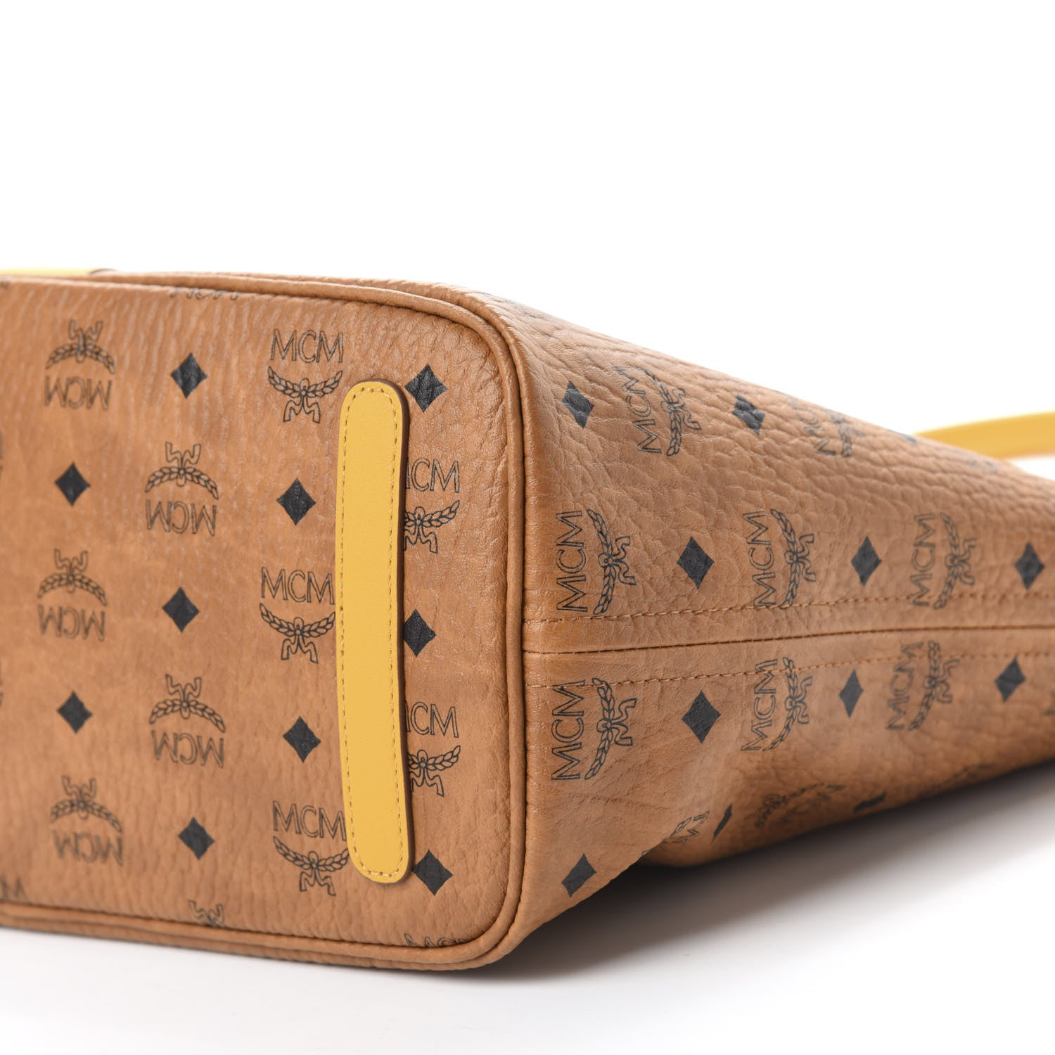 MCM Visetos Medium Liz Reversible Shopper Tote Cognac Yellow 7 of 15