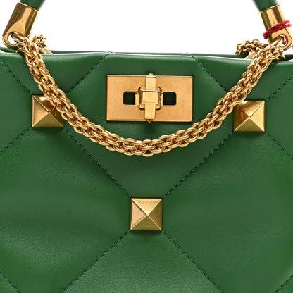 Valentino Garavani Nappa Small Roman Stud The Handle Bag Gea Green 7 of 9