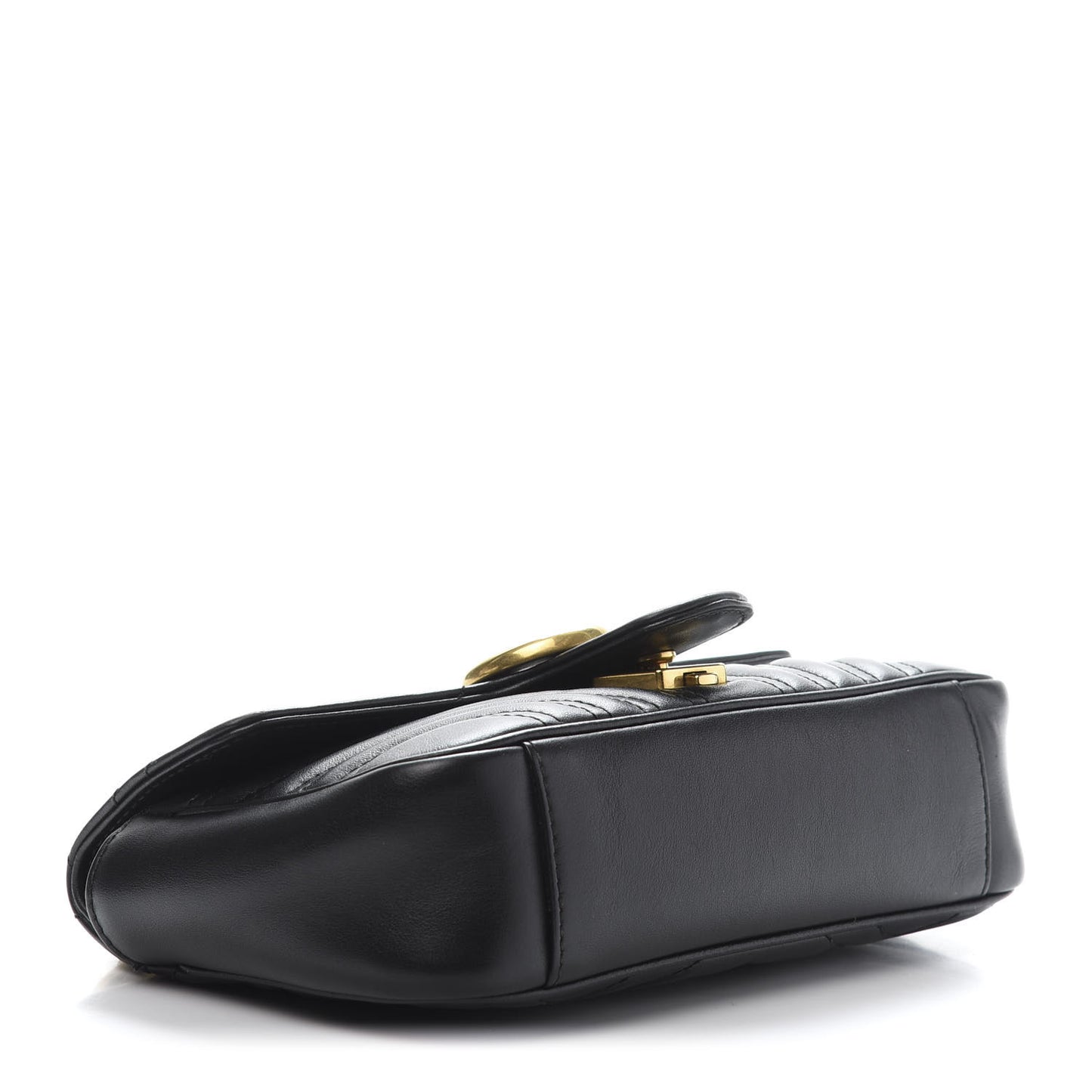 Calfskin Matelasse Mini GG Marmont Shoulder Bag Black