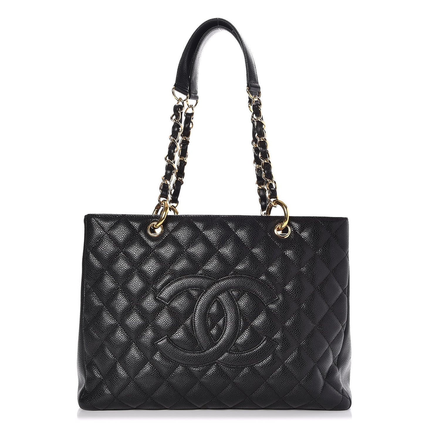 Caviar Quilted Grand Shopping Tote GST Black