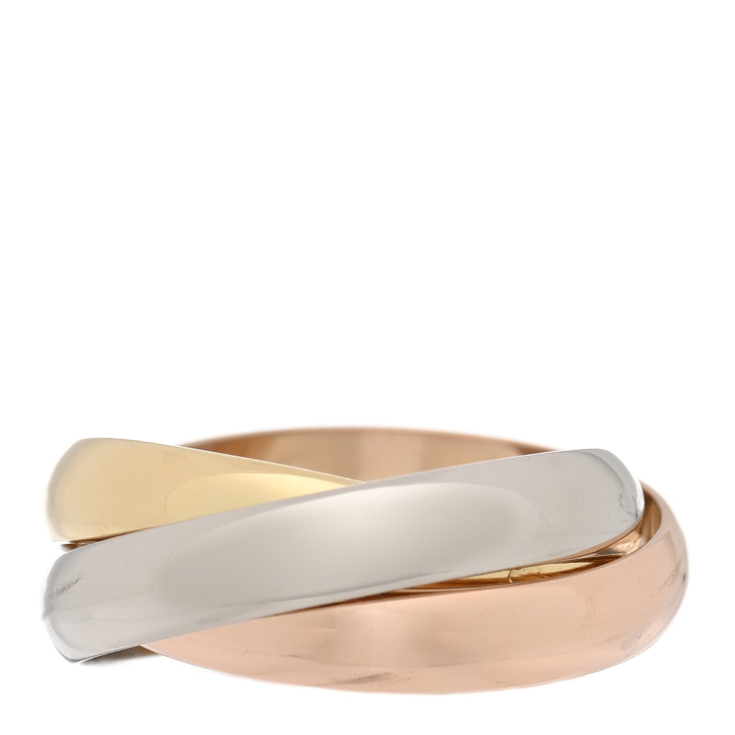 Cartier 18K Pink Yellow White Gold Classic Les Must De Cartier Trinity Ring 50 5.5 3 of 4