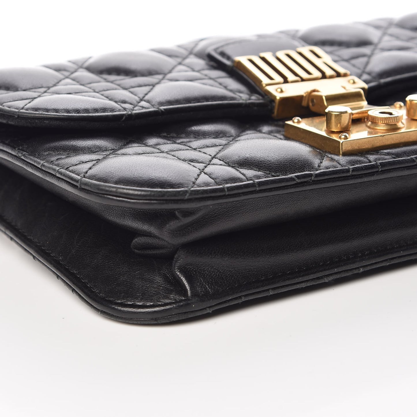 Lambskin Cannage Small Dioraddict Flap Bag Black