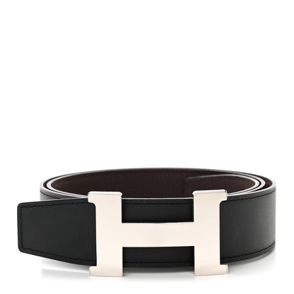 Hermes Swift Togo 32mm H Belt 95 Black Chocolate 1 of 5