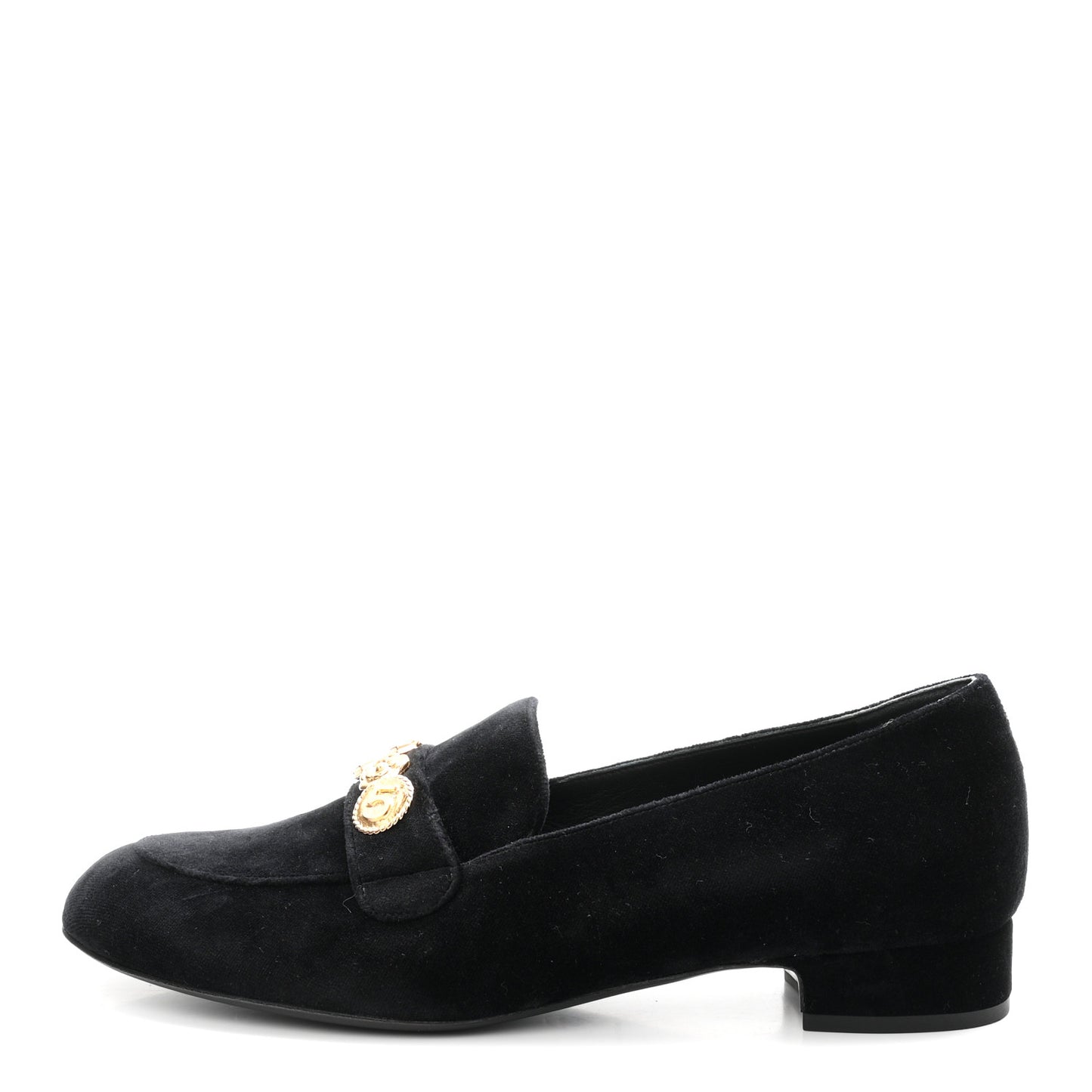 Velvet Moccasin Loafers 40 Black