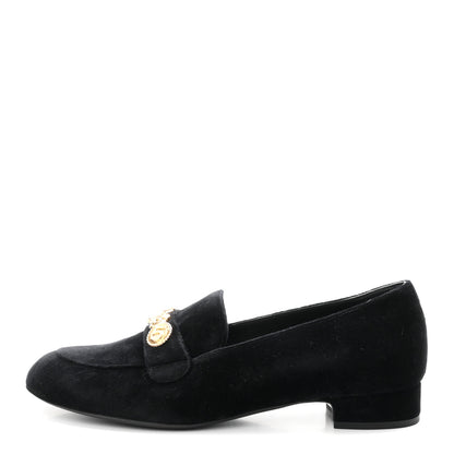 Chanel Velvet Moccasin Loafers 40 Black 1 of 9