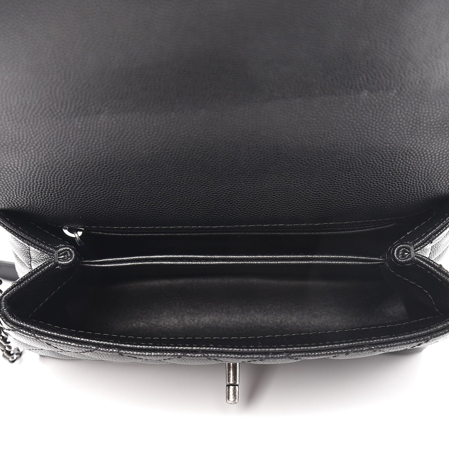 Caviar Lizard Quilted Mini Coco Handle Flap Black