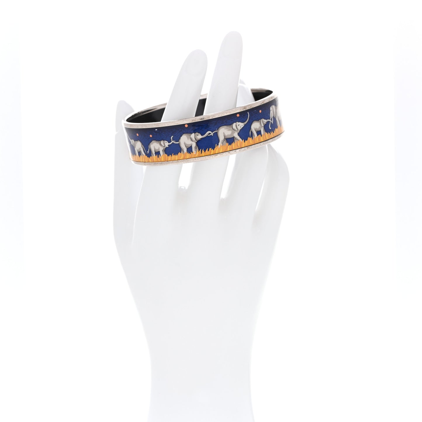 Enamel Printed Elephants Grazing Medium Bracelet 70