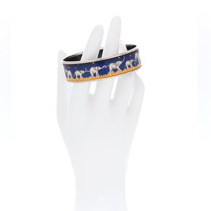 Hermes Enamel Printed Elephants Grazing Medium Bracelet 70 2 of 6