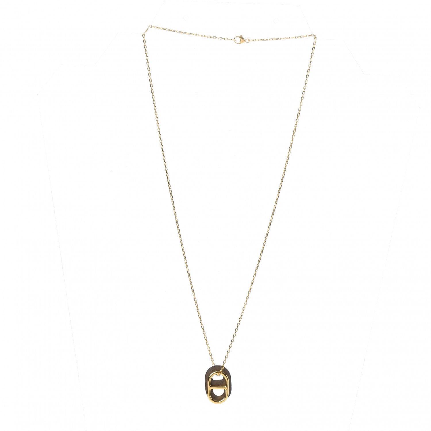 Hermes Swift O'Maillon Pendant Necklace Etoupe 3 of 7