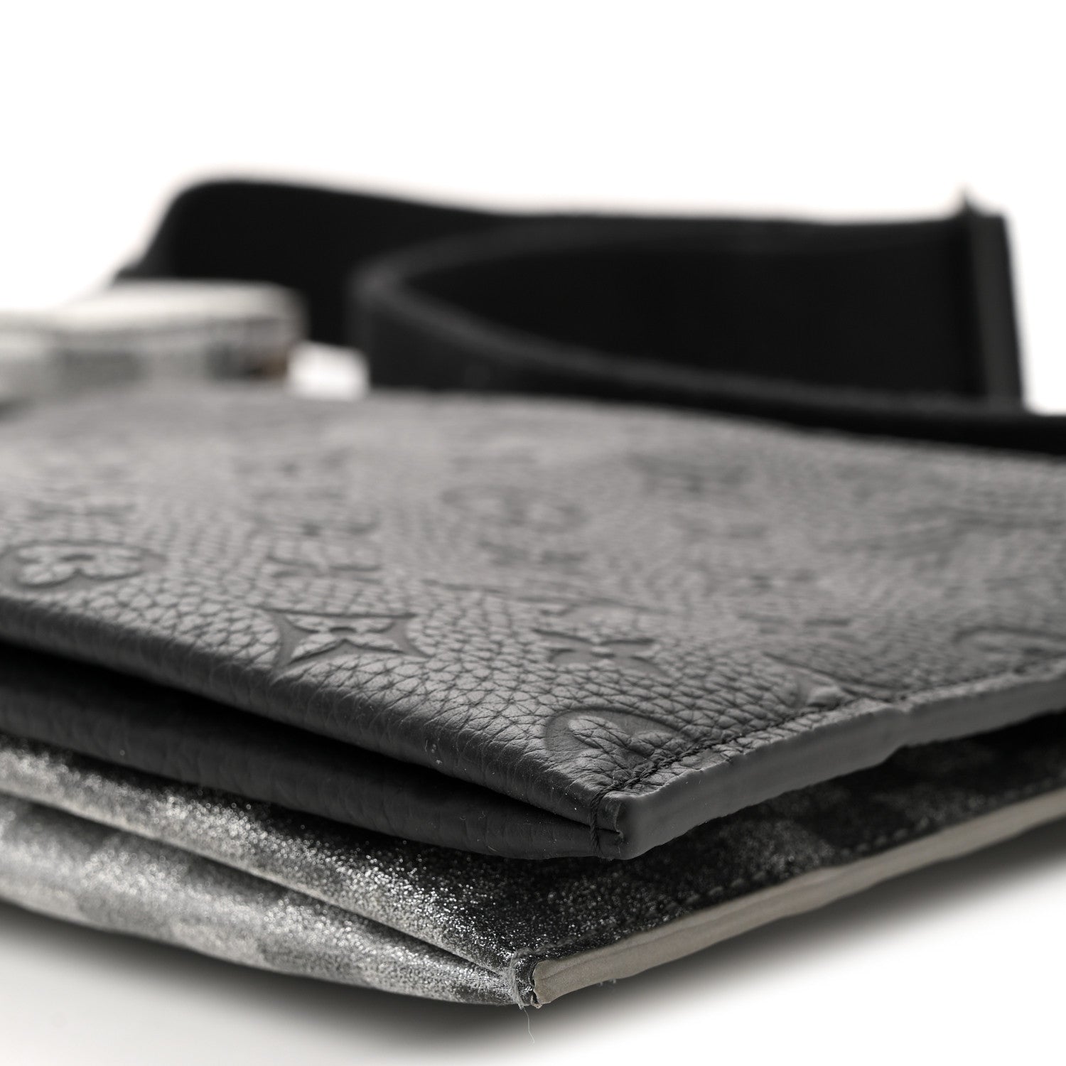 Louis Vuitton Damier Glitter Taurillon Monogram In The Loop Trio Pouch Black Silver 10 of 14