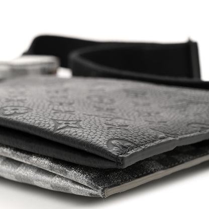 Louis Vuitton Damier Glitter Taurillon Monogram In The Loop Trio Pouch Black Silver 10 of 14