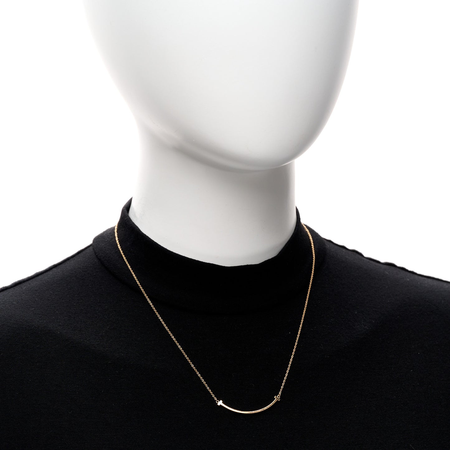 18K Rose Gold Small T Smile Pendant Necklace