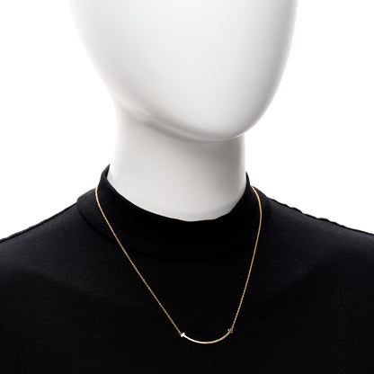 Tiffany 18K Rose Gold Small T Smile Pendant Necklace 2 of 4