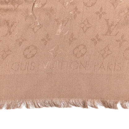 Louis Vuitton Silk Wool Monogram Shawl Cappuccino 2 of 3