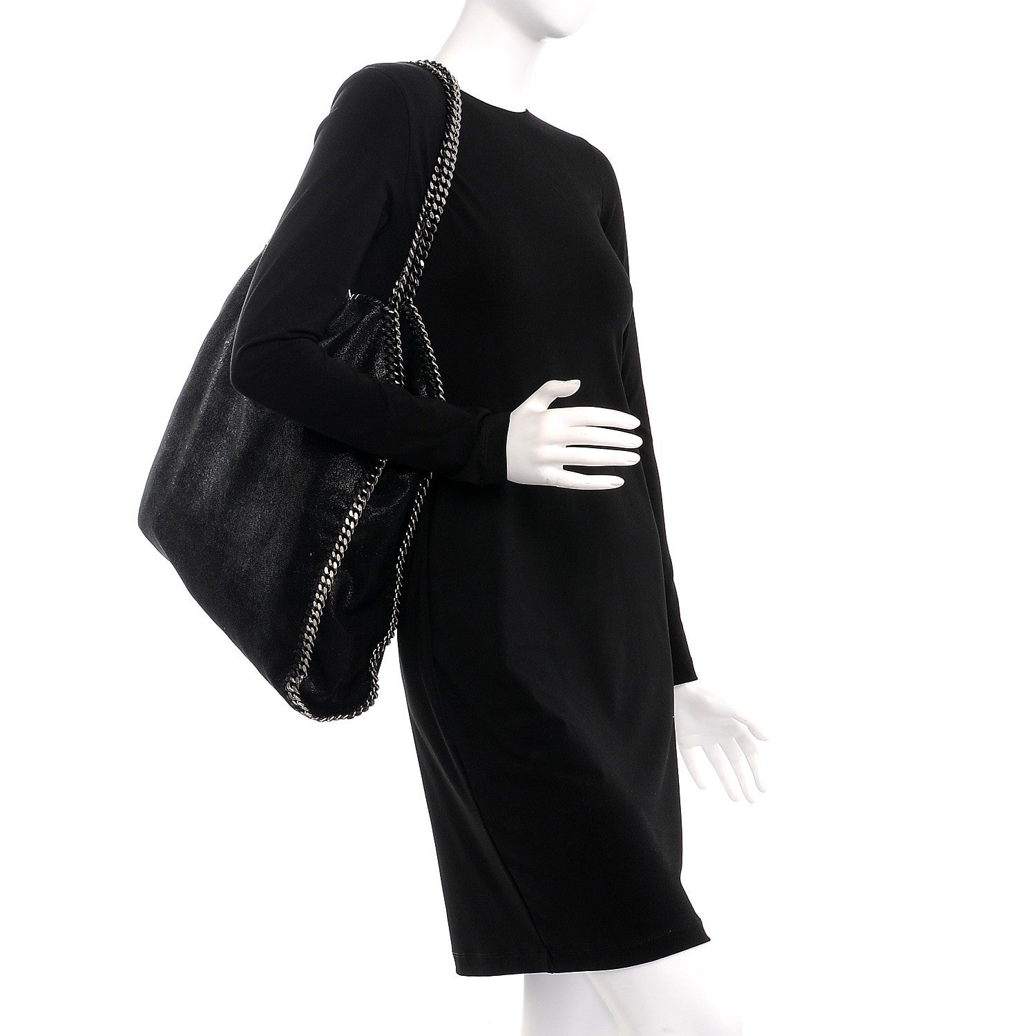 Stella McCartney Shaggy Deer Big Falabella Tote Black 2 of 8