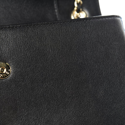 Chanel Sheepskin Quilted Small Mademoiselle Flap Black Blue 12 of 14