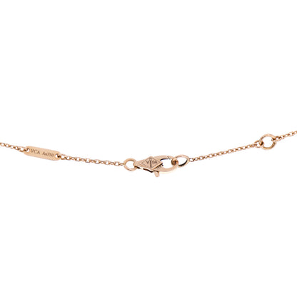 Van Cleef & Arpels 18K Rose Gold Carnelian Sweet Alhambra Pendant Necklace 4 of 5