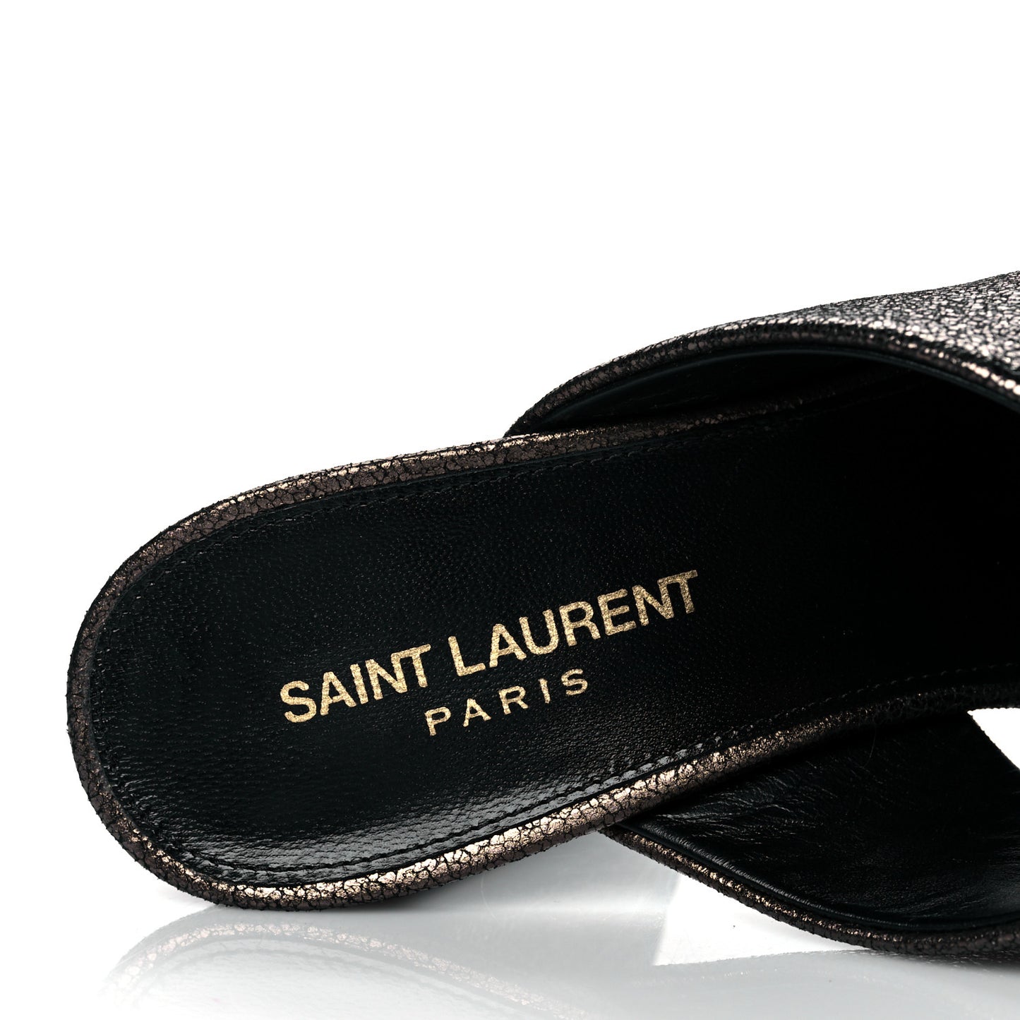 Metallic Supercrack Calfskin LouLou 95 Mule Sandals 39 Nero Gun Metal