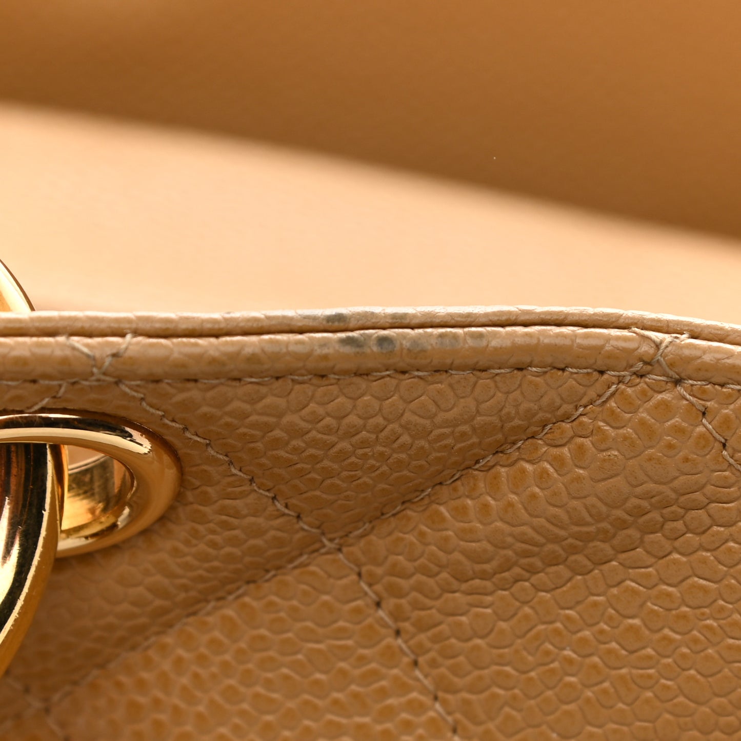 Caviar Quilted Grand Timeless Tote GTT Beige