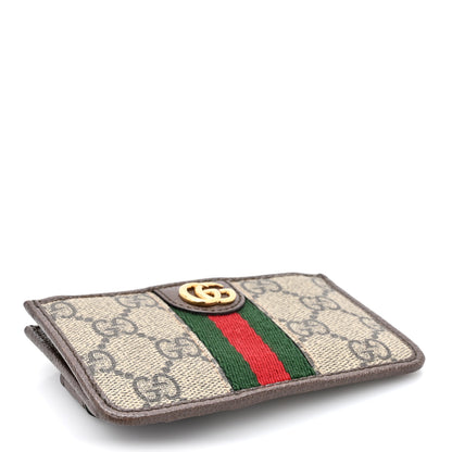Gucci GG Supreme Monogram Web Ophidia Zip Card Case Brown 5 of 9