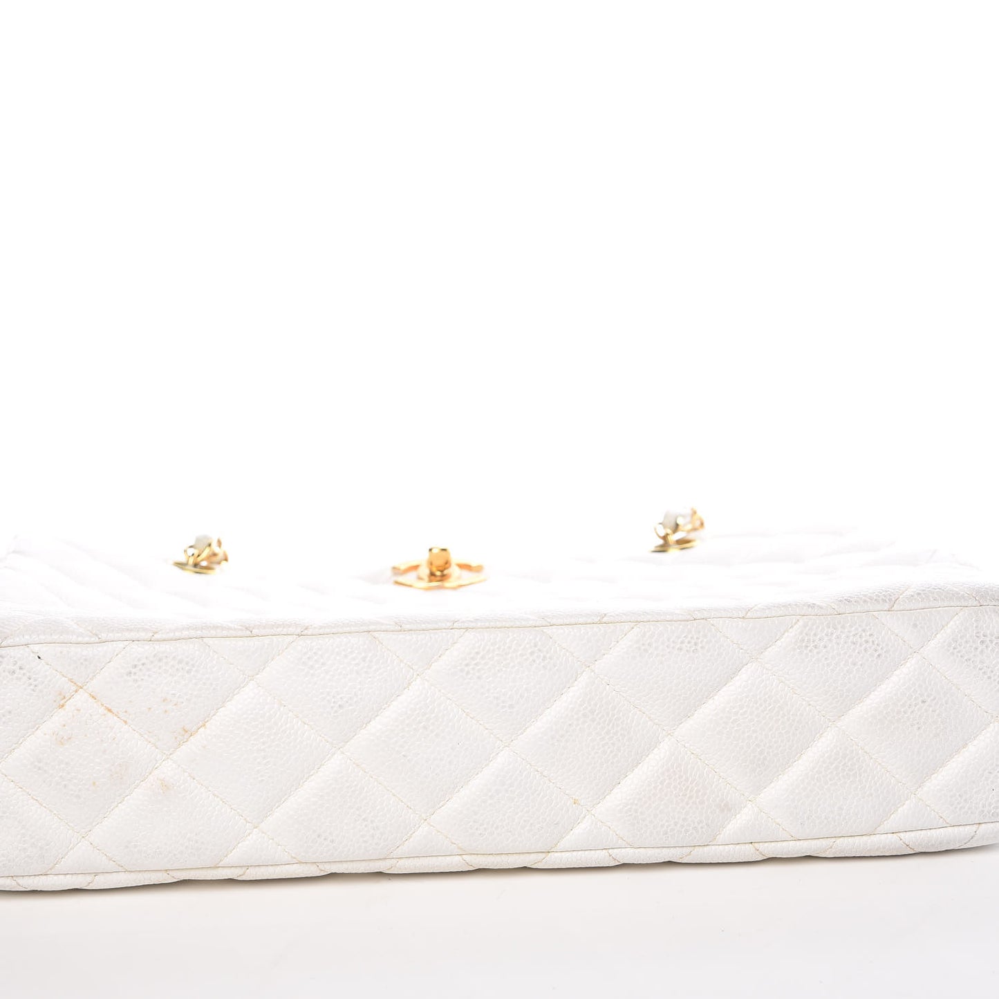 Caviar Quilted Shoulder Bag White