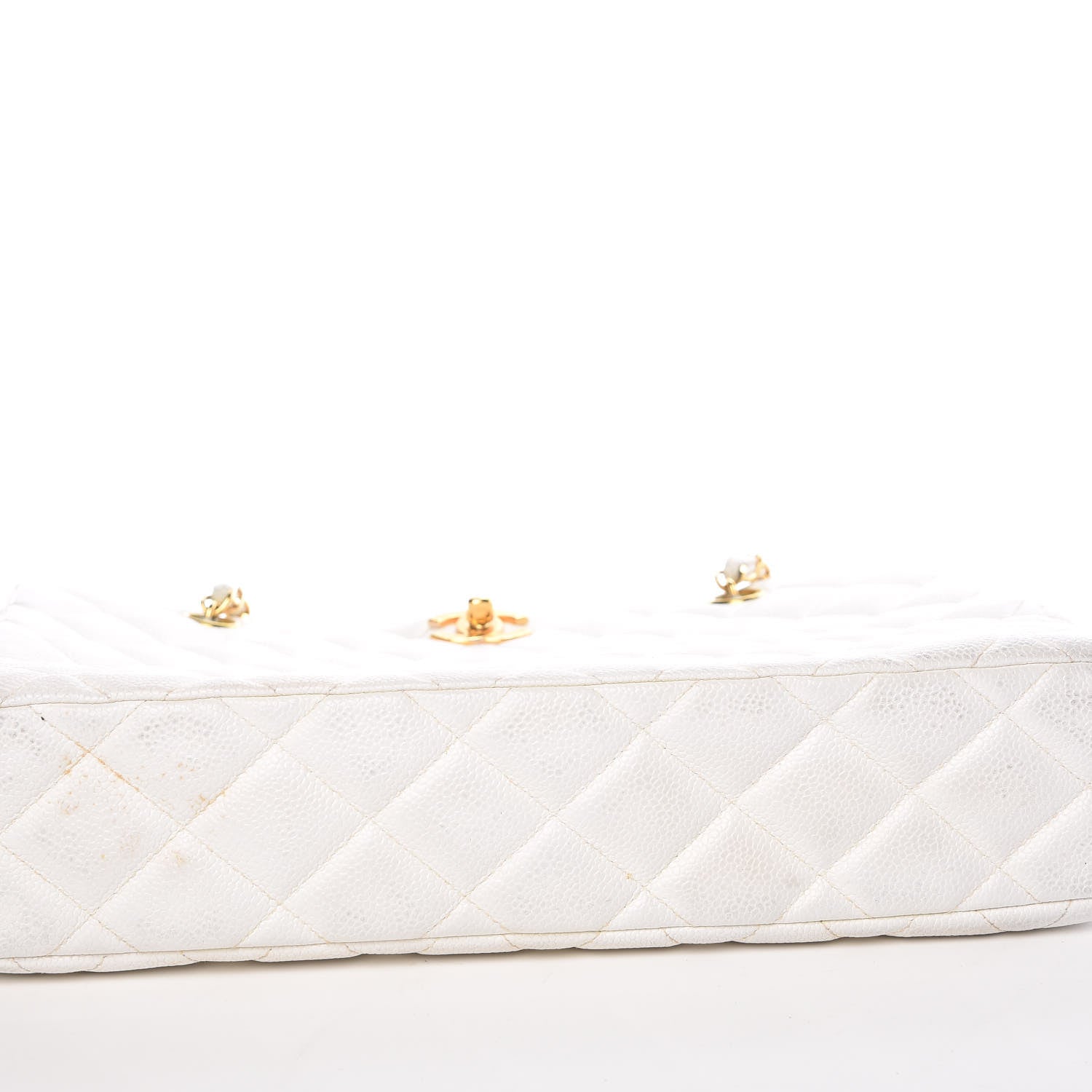 Chanel Caviar Quilted Shoulder Bag White 12 of 20
