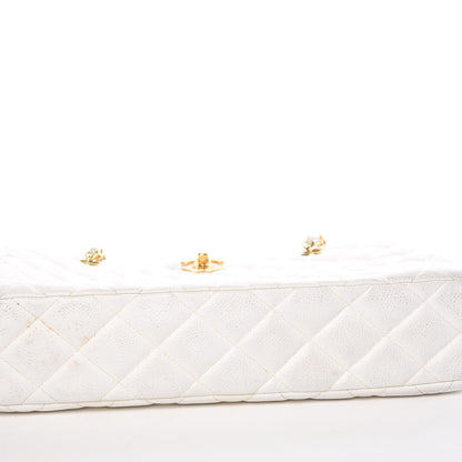 Chanel Caviar Quilted Shoulder Bag White 12 of 20